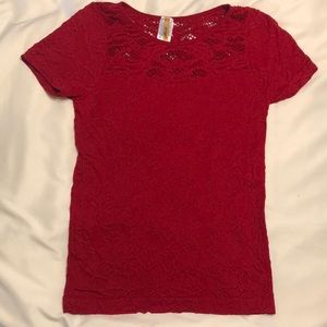 Stretchy red blouse, size OS